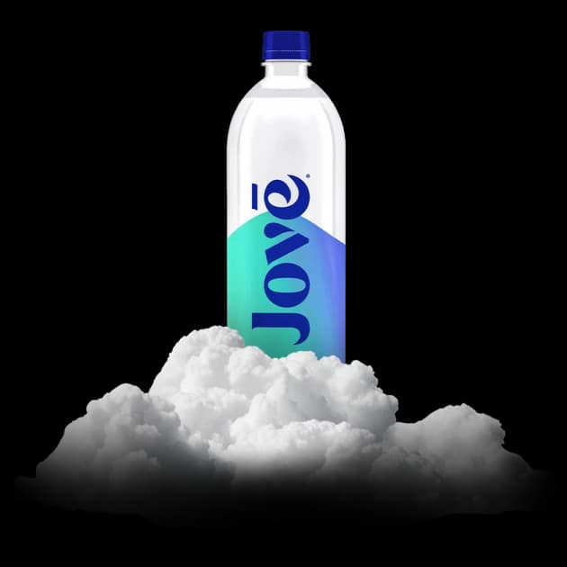 Jove bottle sitting on a cloud