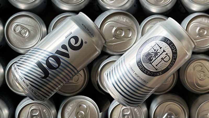 Cans of Jovē Water